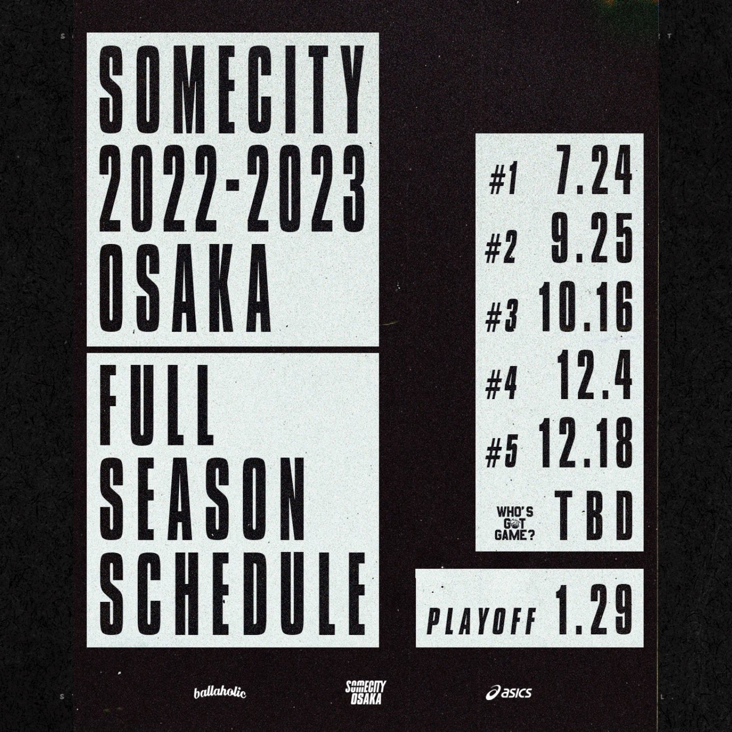 【SOMECITY OSAKA】シーズンスケジュールの発表！